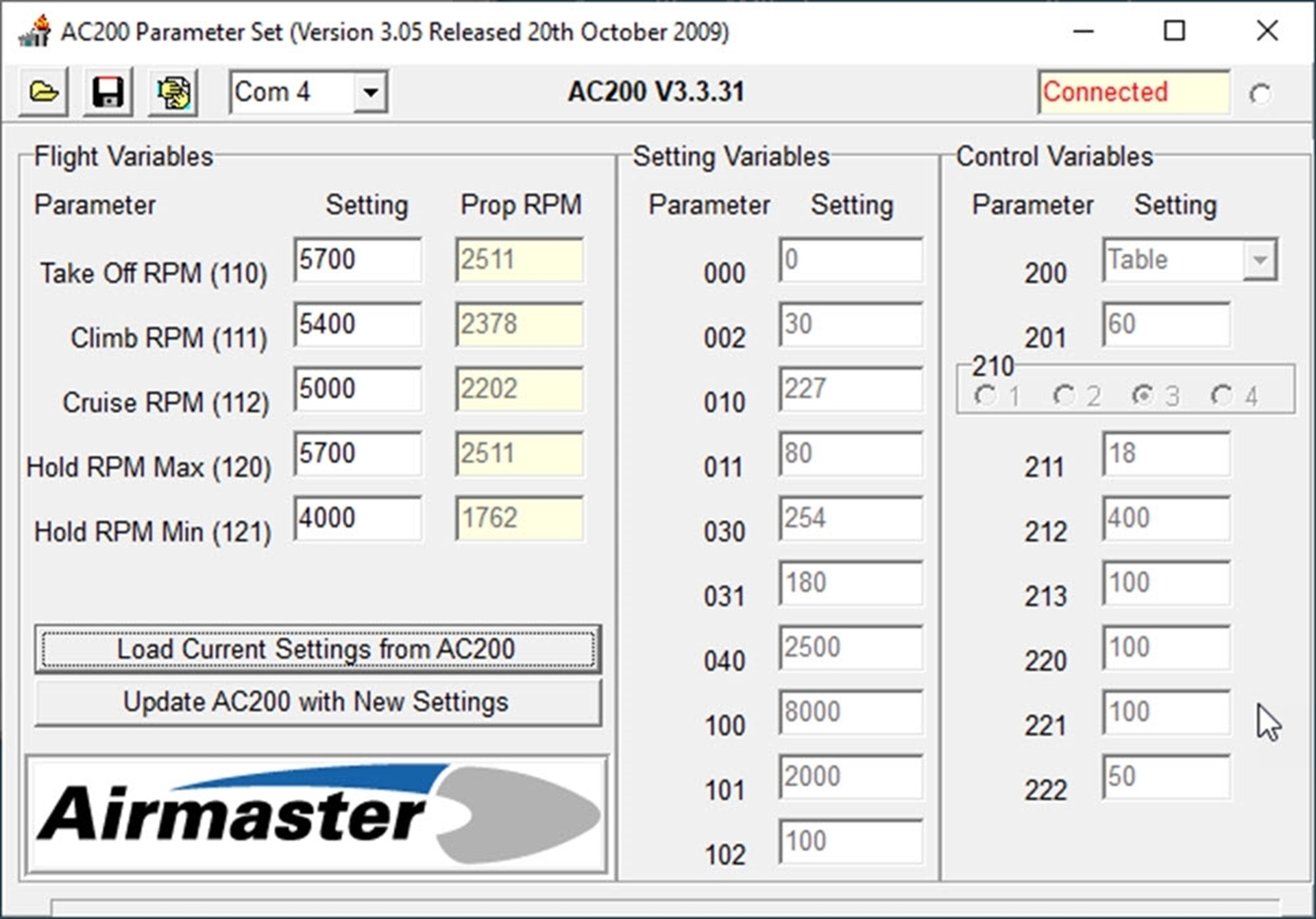 Picture of Parameter Set (V3 hardware)