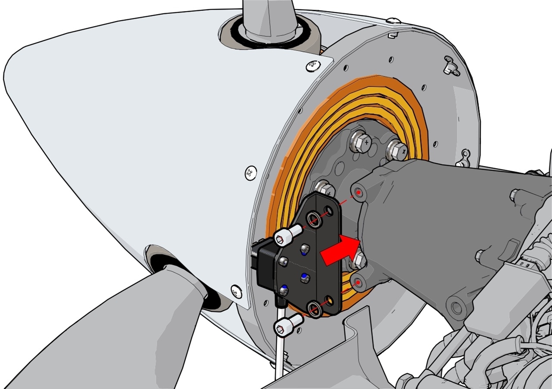 Picture of 4.8.3  Sensor-Brush Installation (Rotax Standard Slipring)